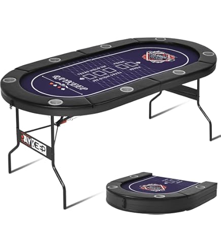 Amazon.com: RAYKEEP 71 Inch Poker Table Foldable, 8 Player